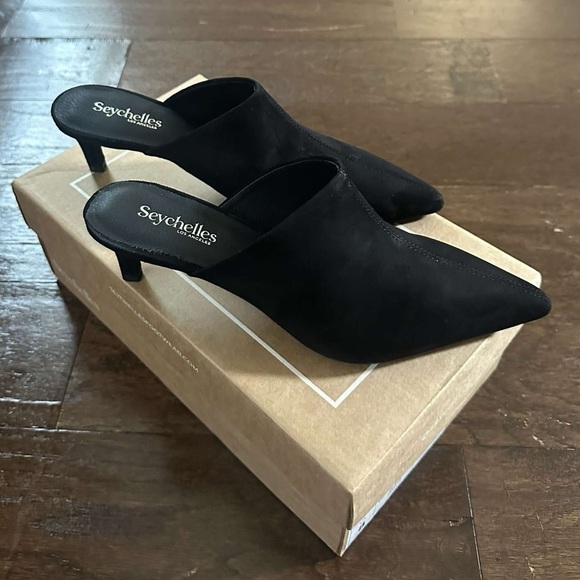 SEYCHELLES-Obsession Mule-black suede-7.5-brand new - Picture 6 of 11